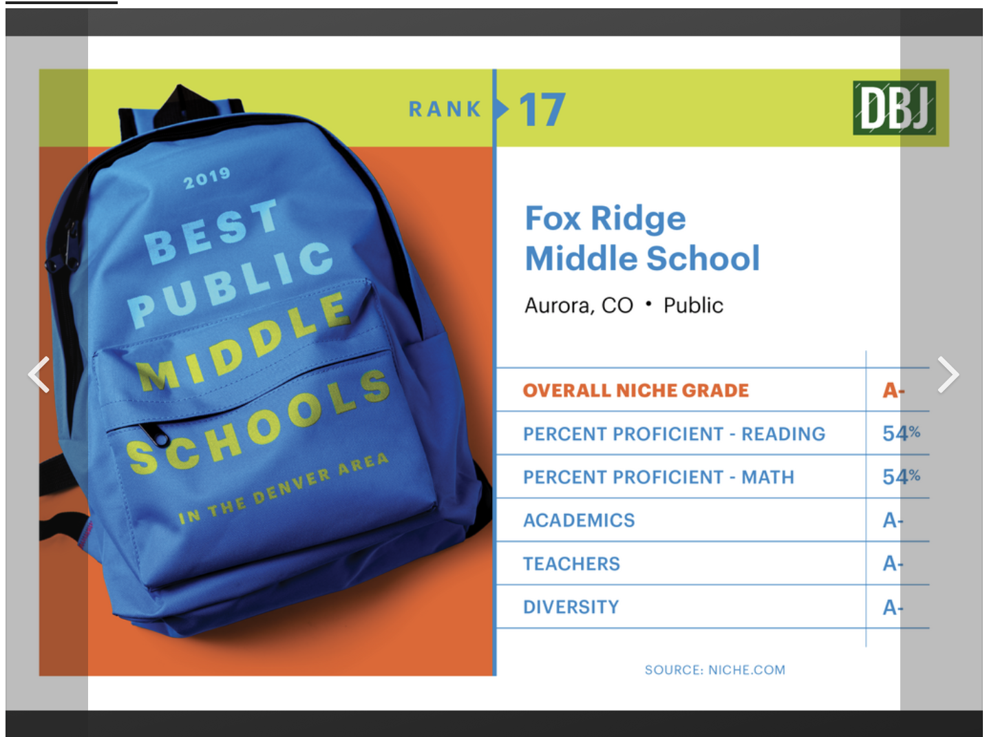 Fox Ridge Middle SS School Crystal Valley